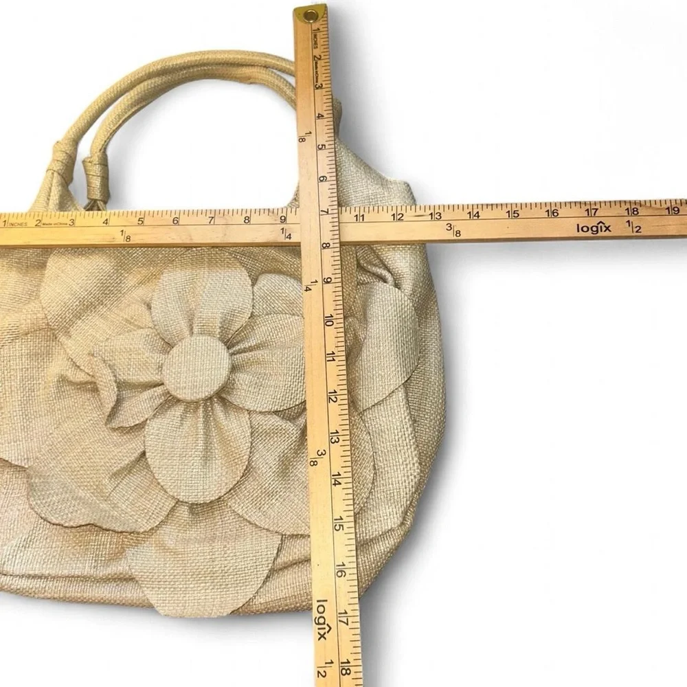 Y2K Avon Handheld Faux Straw Tote Handbag Lined w/ Magnet close Stain on inside - Picture 6 of 6